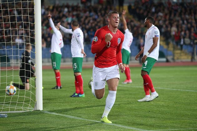 Bulgaria v England UEFA EURO, EM, Europameisterschaft,Fussball 2020 Qualifiers Ross Barkley of England celebrates scoring his sides 2nd goal during the UEFA Euro 2020 Qualifiers match at Vasil Levski National Stadium, Sofia Content Not Available For UK Newspapers Copyright: xPaulxChestertonx FIL-13742-0043