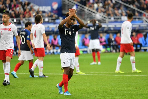 FRANCE TURKEY EURO 2020 Kingsley Coman during the France-Turkey match, on October 14, 2019, at the Stade de France for the qualifications of Euro 2020.  JulienxMattiax xLexPictorium LePictorium_0216538