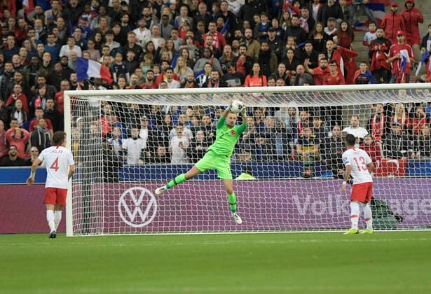 Goalkeeper Mert Gunok of Turkey during the European Championship, EM, Europameisterschaft qualification Group H Match between France and Turkey at Stade de France in Saint-denis , France on October 14 , 2019. 