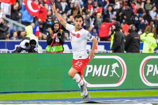 Kaan Ayhan of Turkey during the UEFA EURO, EM, Europameisterschaft,Fussball 2020 qualifier group C qualifying match between France v Turkye at Stade de France on October 14, 2019 in Paris, France UEFA EURO 2020 qualifier group H 2019 2020 xVIxANPxSportx xGerritxvanxKeulenxIVx 203559588