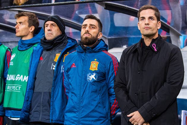 191015 Robert Moreno, head coach of Spain, ahead of the UEFA Euro Qualifier football match between Sweden and Spain on October 15, 2019 in Stockholm Photo Carl Sandin BILDBYRAN code CS 57999 450 BBENG football football soccer soccer UEFA Euro Qualifier EM qualifying qualifying and qualifying international Sweden Sweden A Sweden Spain Spain pink band,  Copyright: CARLxSANDIN BB191015CS012