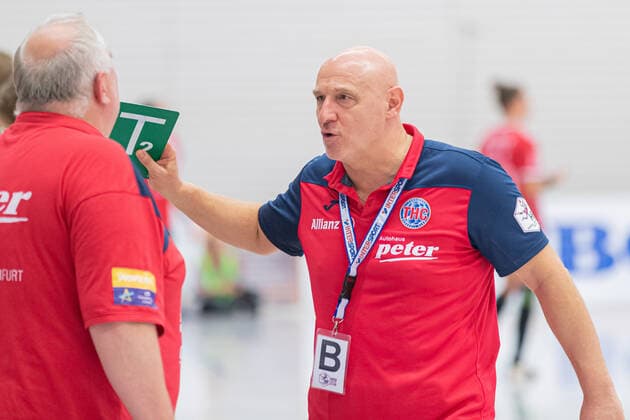 Herbert Müller Thüringer HC, Trainer, head coach gesticulating, 16 10 2019, Erfurt Germany , Handball, 1 Bundesliga Women, Thüringer HC Buxtehuder SV xprx