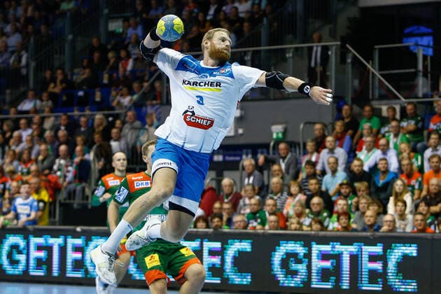 17 10 2019, xtgx, Handball Liqui Moly HBL, SC Magdeburg TVB Stuttgart emspor, v l Manuel Spaeth Stuttgart, 9 scores goal, goal scorer, scored goal, scores the goal GETEC Arena