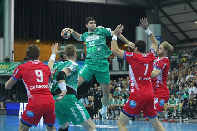 SC DHfK Leipzig vs. TBV Lemgo Lippe, Liqui Moly HBL, 17 10 19 Handball, 1 Bundesliga, Season 2019 2020, 10 Matchday SC DHfK Leipzig vs. TBV Lemgo Lippe on 17 10 19 in the Arena Leipzig In the picture Marko MAMIC 22, SC DHfK Leipzig Copyright: xBEAUTIFULxSPORTS JanxKaeferx
