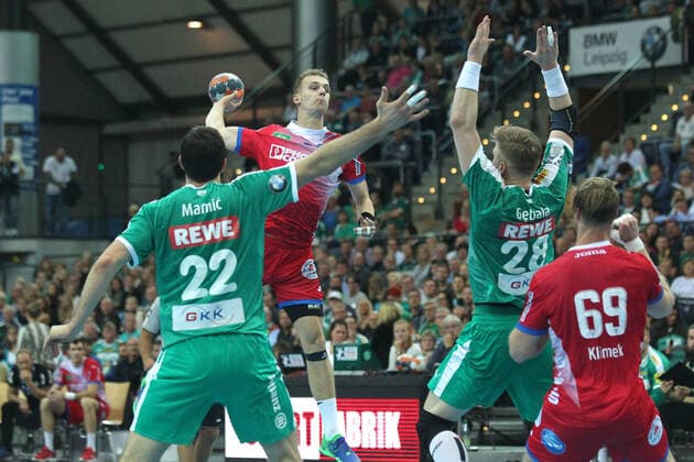 SC DHfK Leipzig vs. TBV Lemgo Lippe, Liqui Moly HBL, 17 10 19 Handball, 1 Bundesliga, Season 2019 2020, 10 Matchday SC DHfK Leipzig vs. TBV Lemgo Lippe on 17 10 19 in the Arena Leipzig Im Bild Fynn HANGSTEIN 40, TBV Lemgo Copyright: xBEAUTIFULxSPORTS JanxKaeferx
