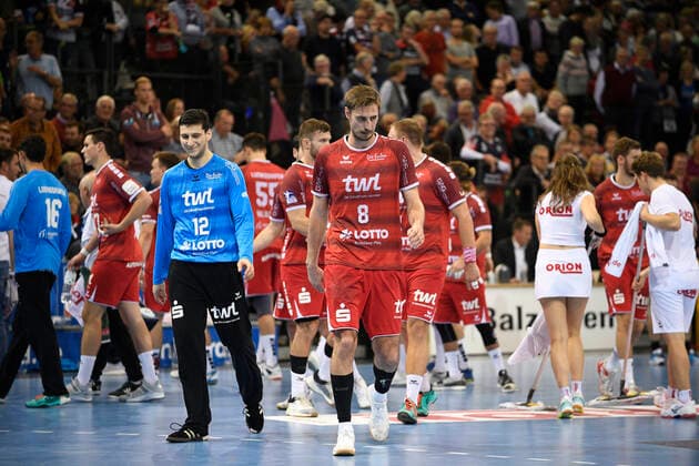 Disappointment with the Eulen Ludwigshafen, Handball Bundesliga, Men, 10 Matchday, SG Flensburg Handewitt vs. Eulen Ludwigshafen, 17 10 19 Flensburg Flens Arena Schleswig Holstein Germany