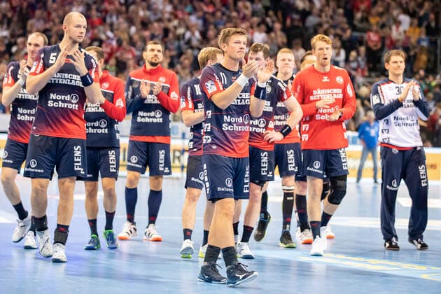 SG Flensburg Handewitt vs. Die Eulen Ludwigshafen, LIQUI MOLY Handball Bundesliga, 17 10 19 Flensburg Cheers after victory, end of game Copyright: xBEAUTIFULxSPORTS MarioxM.xKobergx