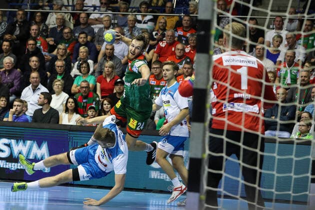 Christian O Sullivan SC Magdeburg Handball Bundesliga Season 2019 2020 SC Magdeburg vs TVB 1898 Stuttgart in the GETEC Arena in Magdeburg Action,Handball,MannMänner,Germany,17 10 2019