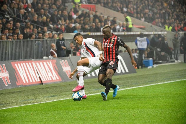 03 PRESNEL KIMPEMBE (PSG) - 14 IGNATIUS GANAGO (NICE) FOOTBALL : Nice vs Paris SG - Ligue 1 Conforama - 18 10 2019 FEP Panoramic 