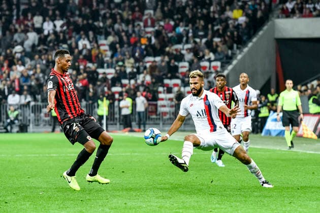 Eric Maxim Choupo Moting (PSG) - Christophe Herelle (OGC Nice) FOOTBALL : OGC nice vs PSG - Ligue 1 conforama - Nice - 18 10 2019 NorbertScanella PanoramiC 