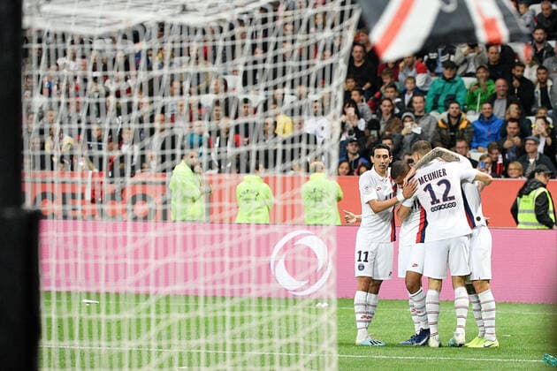 JOIE - 11 ANGEL DI MARIA (PSG) FOOTBALL : Nice vs Paris SG - Ligue 1 Conforama - 18 10 2019 FEP Panoramic 
