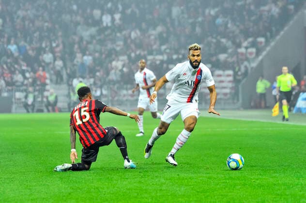 Eric Maxim Choupo Moting (PSG) - Patrick Burner (OGC Nice) FOOTBALL : OGC nice vs PSG - Ligue 1 conforama - Nice - 18 10 2019 NorbertScanella PanoramiC 