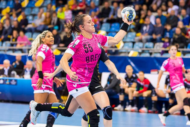 Ludwigsburg, Germany 19 October 2019 CL 19 20 SG BBM Bietigheim vs. Brest Bretagne Handball Pauline Coatanea Brest Bretagne Bietigheim Bissingen Egetrans Arena Baden Württemberg Germany