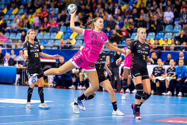 Ludwigsburg, Germany 19 October 2019 CL 19 20 SG BBM Bietigheim vs. Brest Bretagne Handball Sladana Pop Lazic Brest Bretagne Bietigheim Bissingen Egetrans Arena Baden Württemberg Germany
