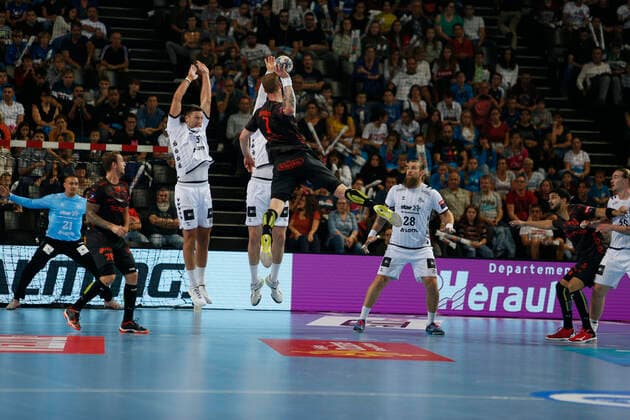 Handball, CL, Montpellier HB - THW Kiel TRUCHANOVICIUS Jonas Left Back HANDBALL : Montpellier vs Kiel - Ligue des Champions - 19 10 2019 GuillaumeBresson Panoramic 
