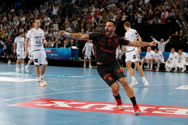 Handball, CL, Montpellier HB - THW Kiel DESCAT HUGO LEFT WING HANDBALL : Montpellier vs Kiel - Ligue des Champions - 19 10 2019 GuillaumeBresson Panoramic 
