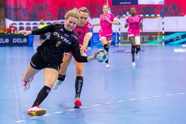 Ludwigsburg, Germany 19 October 2019 CL 19 20 SG BBM Bietigheim vs. Brest Bretagne Handball Amelie Berger Bietigheim Bietigheim Bissingen Egetrans Arena Baden Württemberg Germany