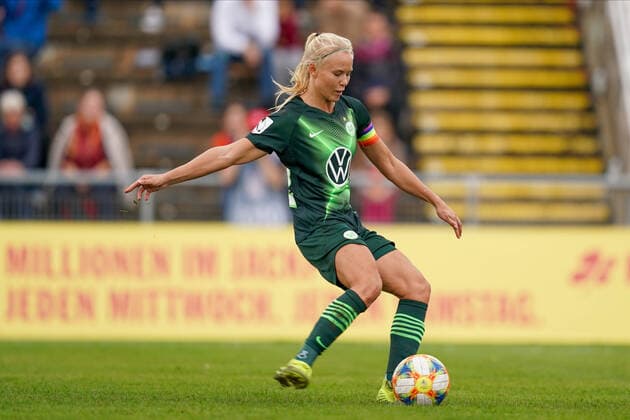 FRANKFURT, GERMANY - OCTOBER 20: Pernille Harder of Vfl Wolfsburg scores from the penalty spot to put her team into a 2:0 lead during the Women s League Die Liga football match between 1. FFC Frankfurt and Vfl Wolfsburg Women at Stadion am Brentanobad on October 20, 2019 in Frankfurt, Germany (Photo by Daniela Porcelli SPP)  Copyright: xDanielaxPorcellix 20191020-14-39-50-DJP09107