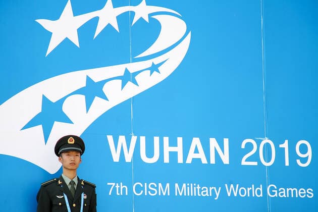 VARIOUS SPORTS - CISM World Games 2019 WUHAN,CHINA,20.OCT.19 - VARIOUS SPORTS - CISM Military World Games. Image shows a soldier. GEPAxpictures xChristianxWalgram