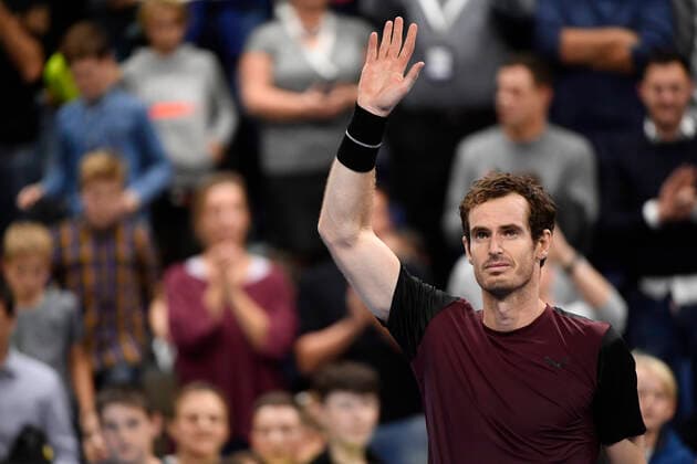 British Andy Murray celebrates after winning a tennis game against Swiss Stanislas Wawrinka, in the final of the men s singles tournament at the European Open ATP, Tennis Herren Antwerp, Sunday 20 October 2019 in Antwerp. This year s edition of the tournament is taking place from 14 to 20 October. JOHNxTHYS  x05690715x