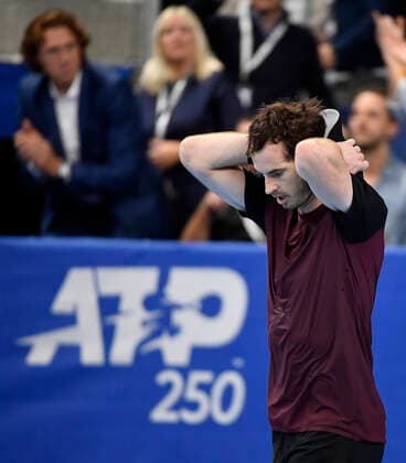 British Andy Murray celebrates after winning a tennis game against Swiss Stanislas Wawrinka, in the final of the men s singles tournament at the European Open ATP, Tennis Herren Antwerp, Sunday 20 October 2019 in Antwerp. This year s edition of the tournament is taking place from 14 to 20 October. JOHNxTHYS  x05690729x