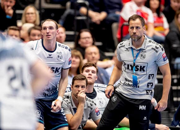 Aalborg Handball meets SG Flensburg Handewitt in a Champions League mens handball match played at Jutlander Bank Arena, Aalborg, Sunday, October 20, 2019 End 31 28 Head coach Maik Machulla, Aalborg,  Copyright: FotografxRenéxSchütze RenéxSchützex COP107 spdk20191020-193206-L