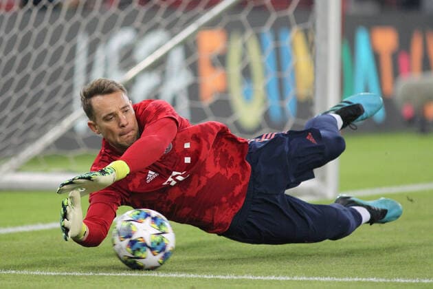 Olympiacos F.C. v Bayern Munich UEFA Champions League Manuel Neuer of Bayern Munich warms up before the start of the UEFA Champions League match at Karaiskakis Stadium, Piraeus Content Not Available For UK Newspapers Copyright: xYannisxHalasx FIL-13767-0008