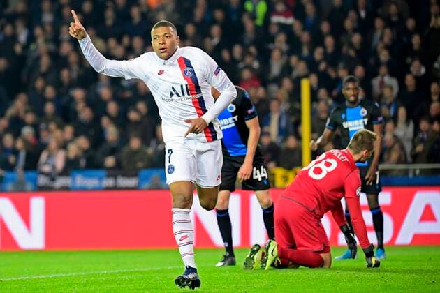 Sport Themen der Woche KW43 Sport Bilder des Tages Kylian Mbappe forward of PSG celebrates scoring a goal FOOTBALL : Club Bruges vs Paris Saint Germain - Bruges - Ligue des Champions - 22 10 2019 PhotoNews Panoramic 