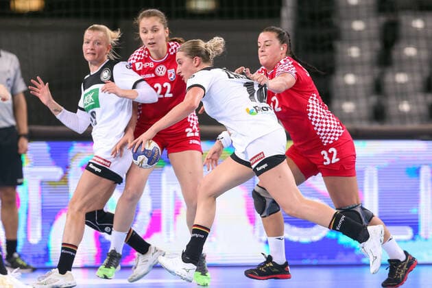 Friendly match between Croatia and Germany at the Zagreb Arena 23.10.2019., Croatia, Zagreb - Friendly handball match between Croatia and Germany at the Zagreb Arena. Mia Zschocke, Slavica Schuster.  LukaxStanzl PIXSELL