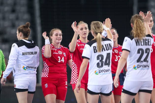 Friendly match between Croatia and Germany at the Zagreb Arena 23.10.2019., Croatia, Zagreb - Friendly handball match between Croatia and Germany at the Zagreb Arena. Antonia Civljak, Kim Braun.  LukaxStanzl PIXSELL