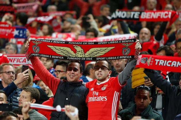 Fans of SL Benfica looks on prior to the UEFA Champions League Group G football match SL Benfica against Olympique Lyonnais at the Luz Stadium on October 23, 2019 in Lisbon, Portugal Copyright: ValterxGouveia