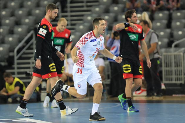 Zagreb, 23.10.2019. - Friendly handball match between Croatia and Germany at the Zagreb Arena. Croatia (white) - Germany (black) 25:26 Vlado MATANOVIC (36) 