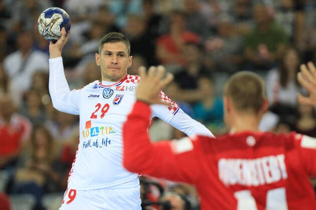 Zagreb, 23.10.2019. - Friendly handball match between Croatia and Germany at the Zagreb Arena. Croatia (white) - Germany (black) 25:26 Marin JELINIC (29) 