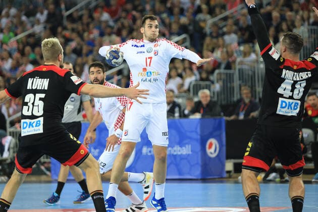 Zagreb, 23.10.2019. - Friendly handball match between Croatia and Germany at the Zagreb Arena. Croatia (white) - Germany (black) 25:26 Josip SARAC (17) 