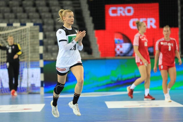 Zagreb, 23.10.2019. - Friendly handball match between Croatia and Germany (women) at the Zagreb Arena. Croatia (red) - Germany (white) 21:21 Antje LAUENROTH (29) 