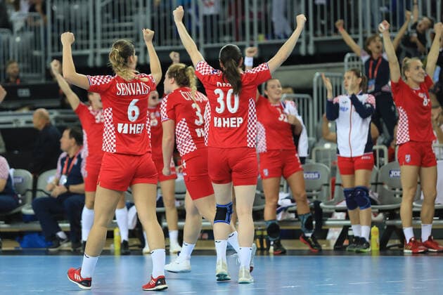 Zagreb, 23.10.2019. - Friendly handball match between Croatia and Germany (women) at the Zagreb Arena. Croatia (red) - Germany (white) 21:21 
