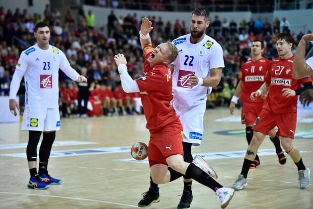Anders Zachariassen and Luka Karabatic Mens Handball Golden League Denmark France at Ceres Arena on Thursday, October 24, 2019, Aarhus Denmark,  Copyright: BoxAmstrupx cop101 spdk20191024-203854-L