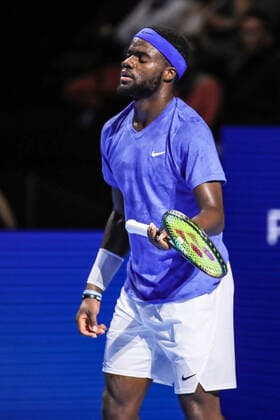 Swiss Indoors ATP World Tour 500 2019 24 10 2019 Frances Tiafoe USA , at the Swiss Indoors ATP World Tour 500 Tennis match 1 8 finals singles between Stan Wawrinka SUI and Frances Tiafoe USA , on Thursday, October 24 2019 St Jakobshalle in Basel Switzerland Copyright: xBEAUTIFULxSPORTS G.xHubbsx