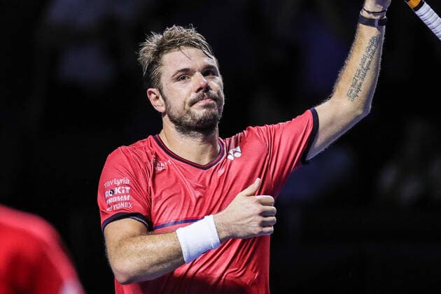 Swiss Indoors ATP World Tour 500 2019 24 10 2019 Stan Wawrinka SUI , at the Swiss Indoors ATP World Tour 500 Tennis match 1 8 finals singles between Stan Wawrinka SUI and Frances Tiafoe USA , on Thursday, October 24 2019 St Jakobshalle in Basel Switzerland Copyright: xBEAUTIFULxSPORTS G.xHubbsx