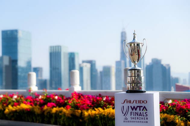 SHENZHEN, CHINA - OCTOBER 25: Trophy of 2019 WTA, Tennis Damen Finals is seen during the 2019 WTA Finals official photo shoot ahead of the 2019 WTA Finals at Lotus Hill Park on October 25, 2019 in Shenzhen, Guangdong Province of China.  Copyright: xVCGx CFP111256388537 