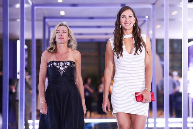 SHENZHEN, CHINA - OCTOBER 25: Kveta Peschke (L) of the Czech Republic and Nicole-Melichar of the United States attend 2019 WTA, Tennis Damen Finals Shenzhen Gala Evening & Draw Ceremony at Hilton Hotel on October 25, 2019 in Shenzhen, Guangdong Province of China.  Copyright: xVCGx CFP111256391971 
