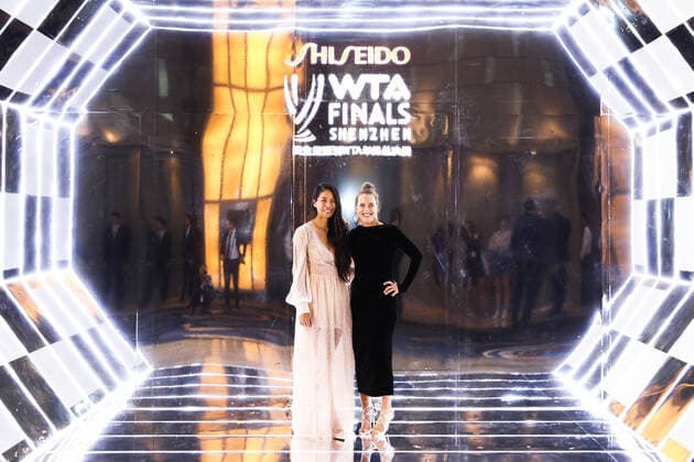 SHENZHEN, CHINA - OCTOBER 25: Hsieh Su-wei (L) of Chinese Taipei and Barbora Strycova of the Czech Republic attend 2019 WTA, Tennis Damen Finals Shenzhen Gala Evening & Draw Ceremony at Hilton Hotel on October 25, 2019 in Shenzhen, Guangdong Province of China.  Copyright: xVCGx CFP111256391996 