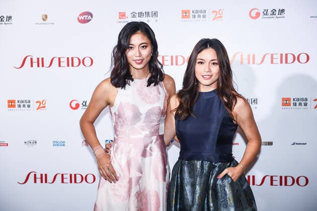 SHENZHEN, CHINA - OCTOBER 25: Chan Hao-ching (L) and Latisha Chan Yung-jan of Chinese Taipei attend 2019 WTA, Tennis Damen Finals Shenzhen Gala Evening & Draw Ceremony at Hilton Hotel on October 25, 2019 in Shenzhen, Guangdong Province of China.  Copyright: xVCGx CFP111256393489 