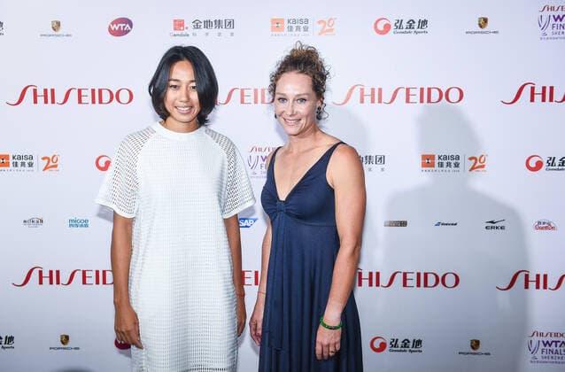 SHENZHEN, CHINA - OCTOBER 25: Zhang Shuai (L) of China and Samantha Stosur of Australia attend 2019 WTA, Tennis Damen Finals Shenzhen Gala Evening & Draw Ceremony at Hilton Hotel on October 25, 2019 in Shenzhen, Guangdong Province of China.  Copyright: xVCGx CFP111256393490 