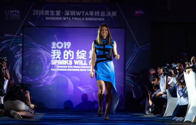 October 25, 2019, Shenzhen, CHINA: Simona Halep of Romania during the draw gala of the 2019 WTA, Tennis Damen Finals tennis tournament 2019 WTA Finals, Tennis, Shenzhen, China, Oct 25 - ZUMAa181 20191025_zaa_a181_068 Copyright: xAFP7x