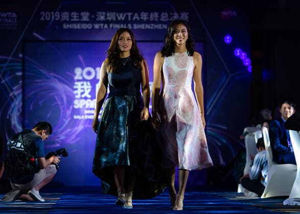 October 25, 2019, Shenzhen, CHINA: Hao-Ching Chan & Latisha Chan of Chinese Taipeh during the draw gala of the 2019 WTA, Tennis Damen Finals tennis tournament 2019 WTA Finals, Tennis, Shenzhen, China, Oct 25 - ZUMAa181 20191025_zaa_a181_112 Copyright: xAFP7x