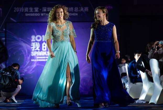 Sport Bilder des Tages October 25, 2019, Shenzhen, CHINA: Katerina Siniakova & Barbora Krejcikova of the Czech Republic during the draw gala of the 2019 WTA, Tennis Damen Finals tennis tournament 2019 WTA Finals, Tennis, Shenzhen, China, Oct 25 - ZUMAa181 20191025_zaa_a181_108 Copyright: xAFP7x