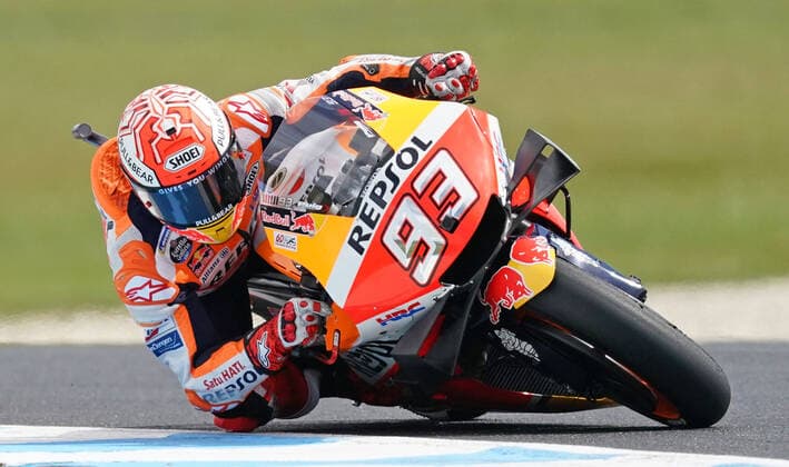 MOTO GP PHILLIP ISLAND DAY TWO, Marc Marquez of Spain and Repsol Honda Team during MotoGP Free Practice 4 on Day Two of the 2019 Australian Motorcycle Grand Prix on Phillip Island in Victoria, Australia, Saturday, October 26, 2019. ( NO ARCHIVING, EDITORIAL USE ONLY, NO USE IN BOOKS WITHOUT CONSENT MELBOURNE VIC AUSTRALIA  Copyright: xSCOTTxBARBOURx 20191026001428875176