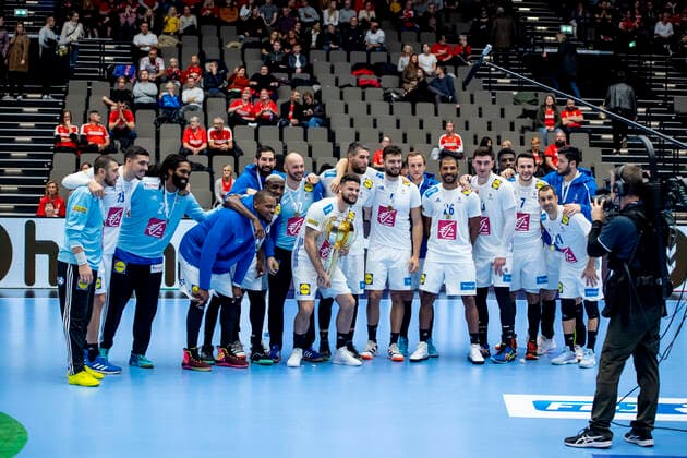 Handball Golden League Match between France and Spain at Gigantium Arena, Aalborg, Denmark, Saturday Oct 26, 2019 France wins after penalty, Aalborg,  Copyright: FotografxRenéxSchütze RenéxSchützex cop104 spdk20191026-160014-L