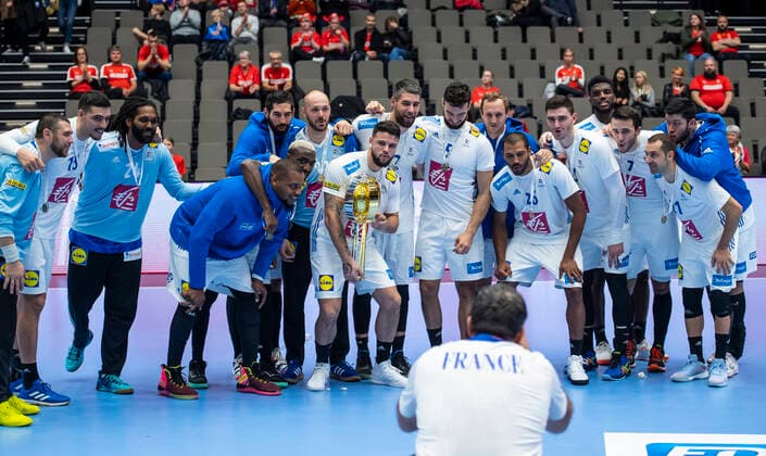 Handball Golden League Match between France and Spain at Gigantium Arena, Aalborg, Denmark, Saturday Oct 26, 2019 France wins after penalty, Aalborg,  Copyright: FotografxRenéxSchütze RenéxSchützex cop104 spdk20191026-160030-L